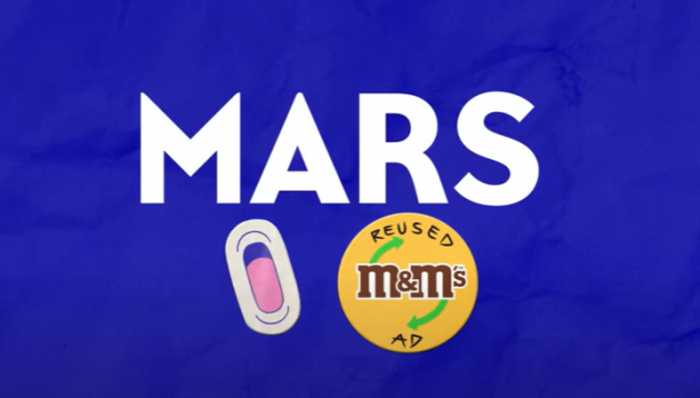 Mars sendet mit "upcycelten" Werbespots Botschaft für den Klimaschutz - Unter anderem für seine Marke M&M verwendet Mars alte Werbeinhalte - Quelle: Screenshot Youtube Mars